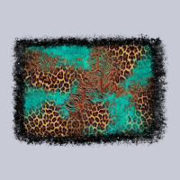 Western Leopard Turquoise Glitter Tooled Leather Heavyweight Hoodie | Teevron