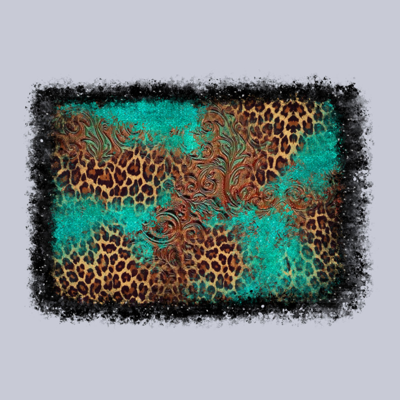 Western Leopard Turquoise Glitter Tooled Leather Heavyweight Hoodie by FaDigitalArtStudio | Teevron
