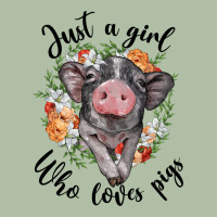 Just A Girl Who Loves Pigs Floral Wreath Urban Heavy Tee | Teevron