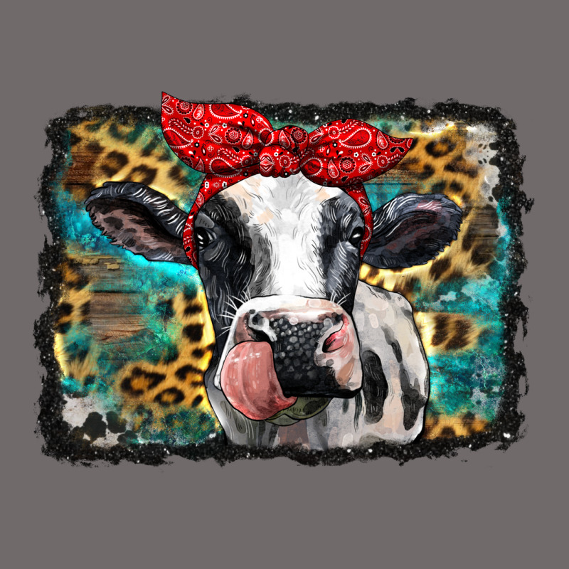 Holstein Cow With Glitter And Leopard Background Urban Heavy Tee by BarkalooDesign | Teevron