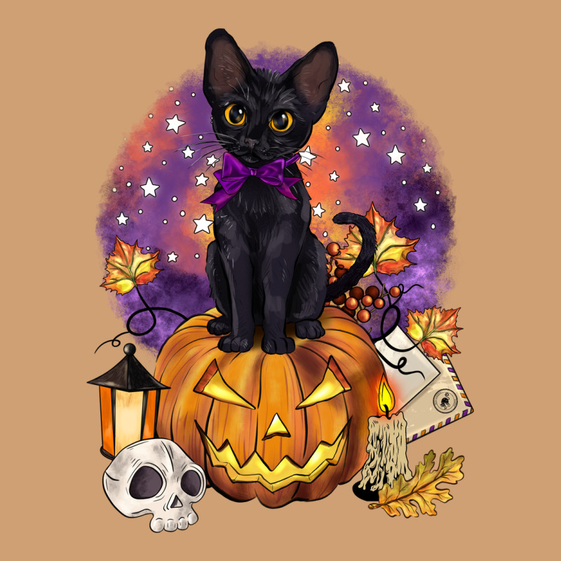 Halloween Black Cat Pumpkin Vintage Tee by BarkalooDesign | Teevron