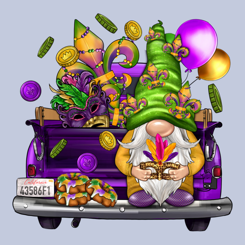 Mardi Gras Gnome On The Truck Long Sleeve Tee by NancyCooperArtShop | Teevron