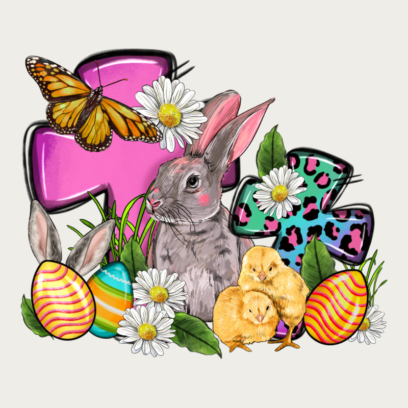 Easter Rabbits And Cross Zipper Hoodie by OliviaCreatesArt | Teevron