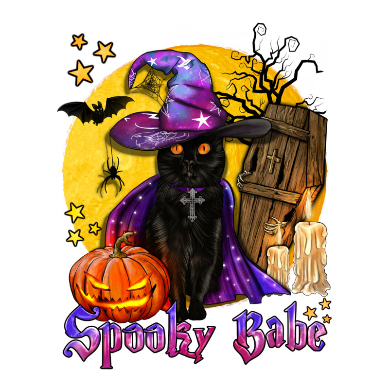 Spooky Babe Black Witch Cat Heavyweight Hoodie by BundleAndBundleShop | Teevron