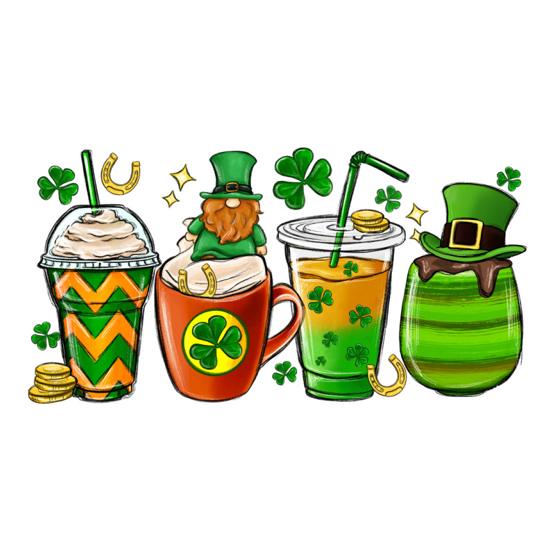 St. Patricks Day Coffee Cups Ladies Tee by MaliasSmallBusiness | Teevron