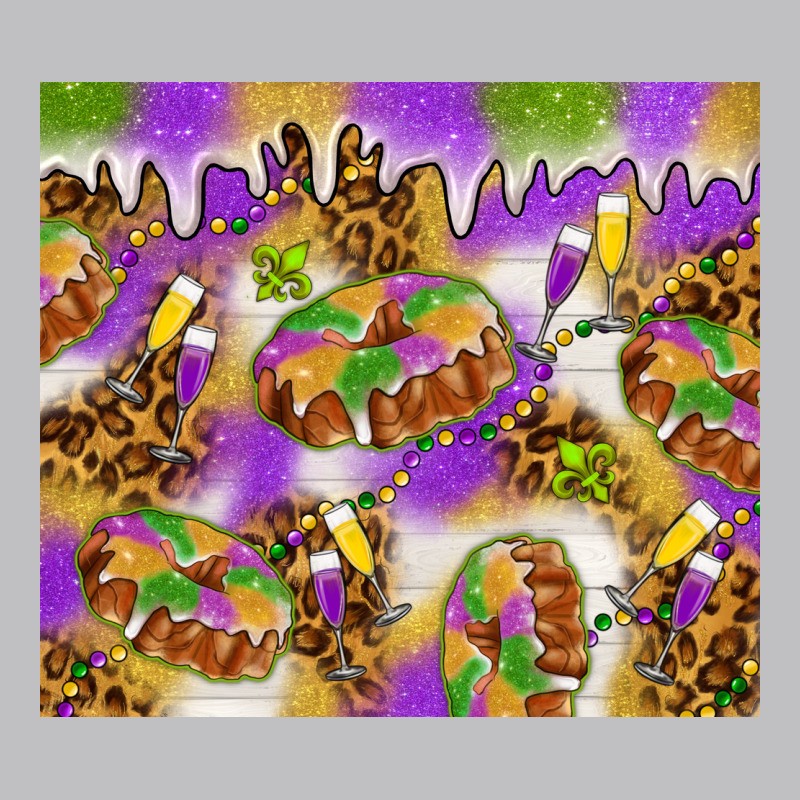 Mardi Gras With King Cake Long Sleeve Tee by NancyCooperArtShop | Teevron
