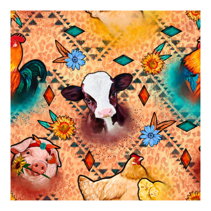 Western Farm Animals Seamless Pattern Premium Sweatshirt by BundleAndBundleShop | Teevron