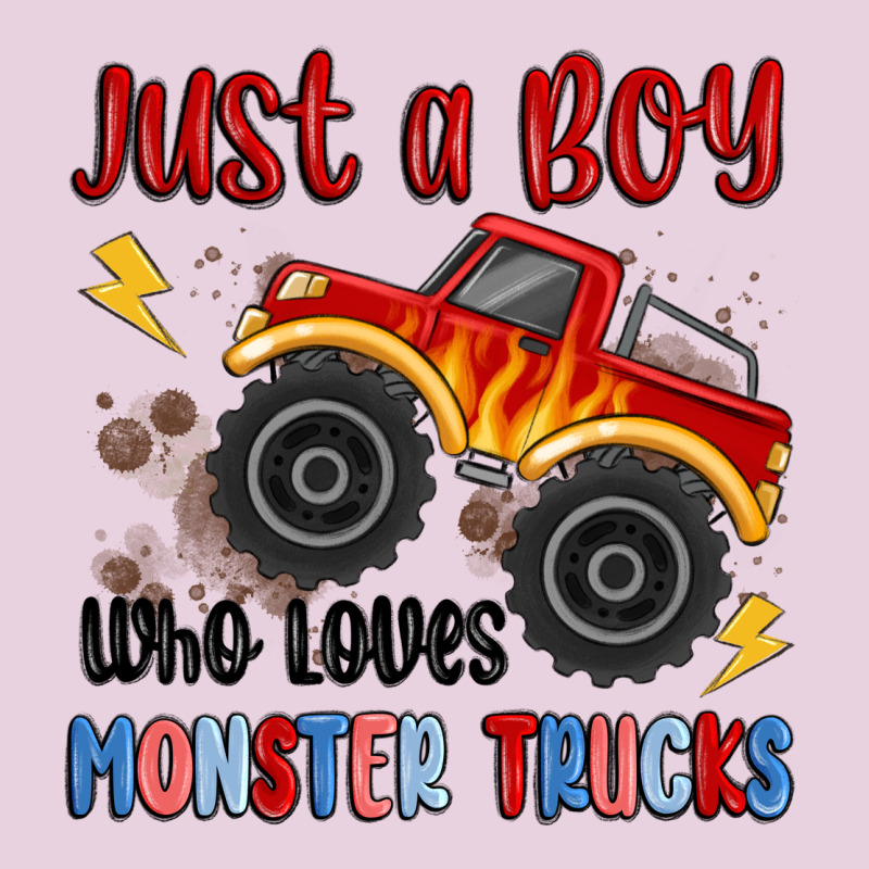 Just A Boy Who Loves Monster Trucks Ladies Tee by MaliasSmallBusiness | Teevron