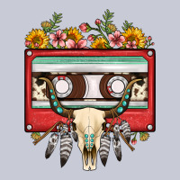 Bull Skull Sunflower Floral Cassette Heavyweight Hoodie | Teevron
