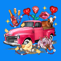 Valentine's Day Truck Farm Animals Zipper Hoodie | Teevron