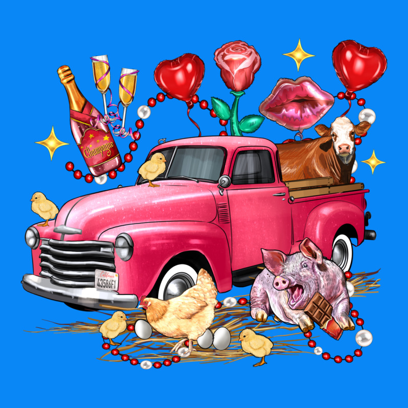Valentine's Day Truck Farm Animals Zipper Hoodie by FaDigitalArtStudio | Teevron