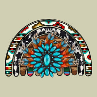 Western Turquoise Aztec Cowhide Serape  Rainbows Heavy Core Tee | Teevron