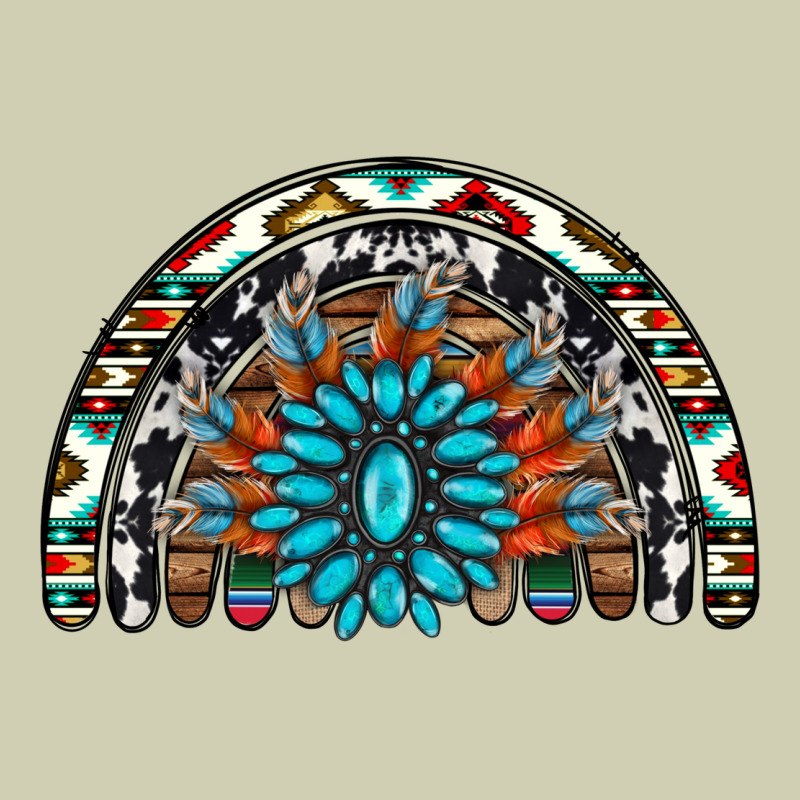 Western Turquoise Aztec Cowhide Serape  Rainbows Heavy Core Tee by AdoDesignShop | Teevron
