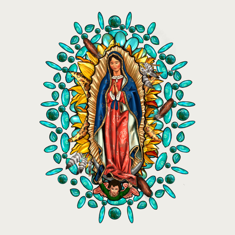 Our Lady Of Guadalupe Gemstone Sunflowers Zipper Hoodie by FaDigitalArtStudio | Teevron