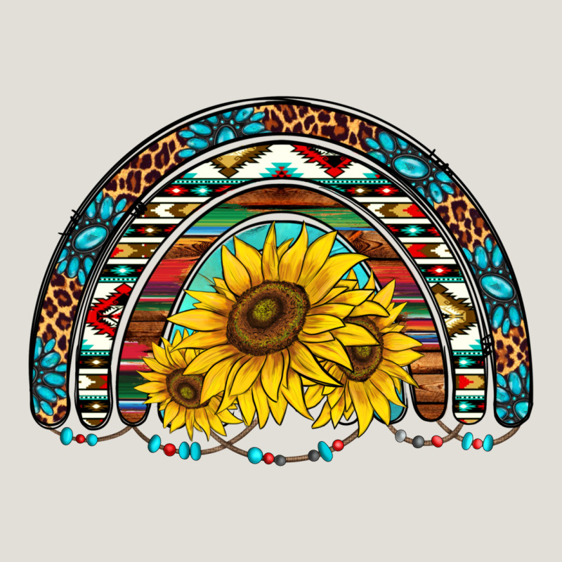 Western Sunflowers Aztec Leopard Serape  Rainbows Heavy Core Tee by AdoDesignShop | Teevron