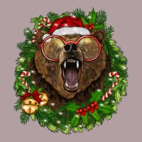 Christmas Bear  Wreath Vintage Hoodie | Teevron