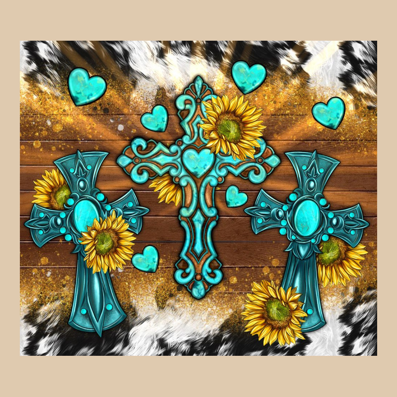 Western Crosses And Sunflowers Heavyweight Sweatshirt by TumblerDesignByShophia | Teevron