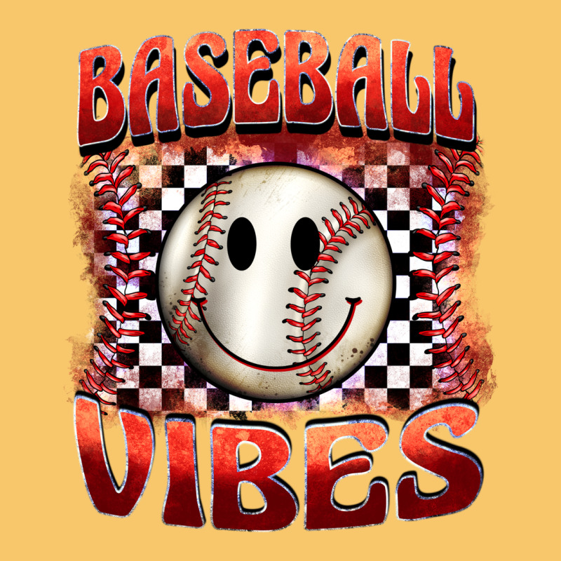 Baseball Vibes Smiley Face Vintage Hoodie by BarkalooDesign | Teevron