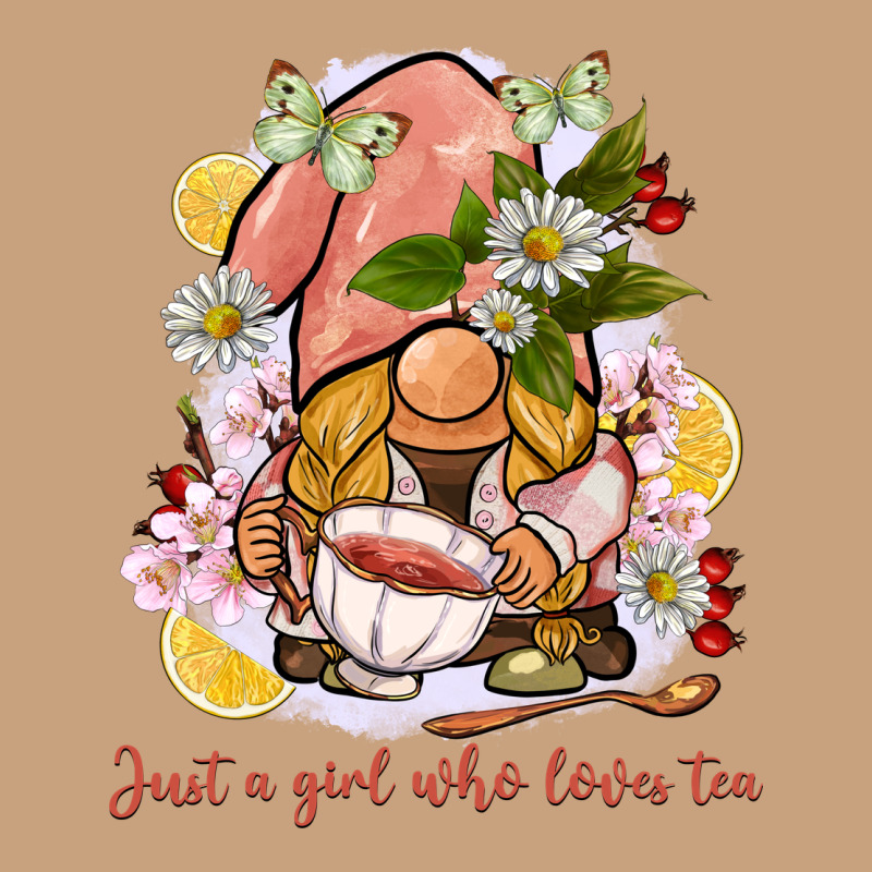 Just A Girl Who Loves Tea Gnome Vintage Tee by BarkalooDesign | Teevron