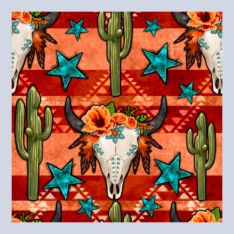 Bull Skull Cactus Seamless Pattern Premium Sweatshirt by BundleAndBundleShop | Teevron
