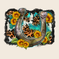 Western Leopard Cowhide Turquoise Background Horse Zipper Hoodie | Teevron