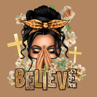 Black Hair Believe Praying Caucasian Messy Bun Long Sleeve Tee | Teevron