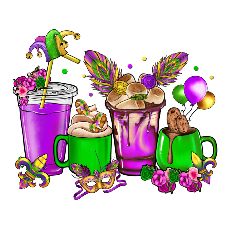 Mardi Gras Coffee Cups Long Sleeve Tee by NancyCooperArtShop | Teevron
