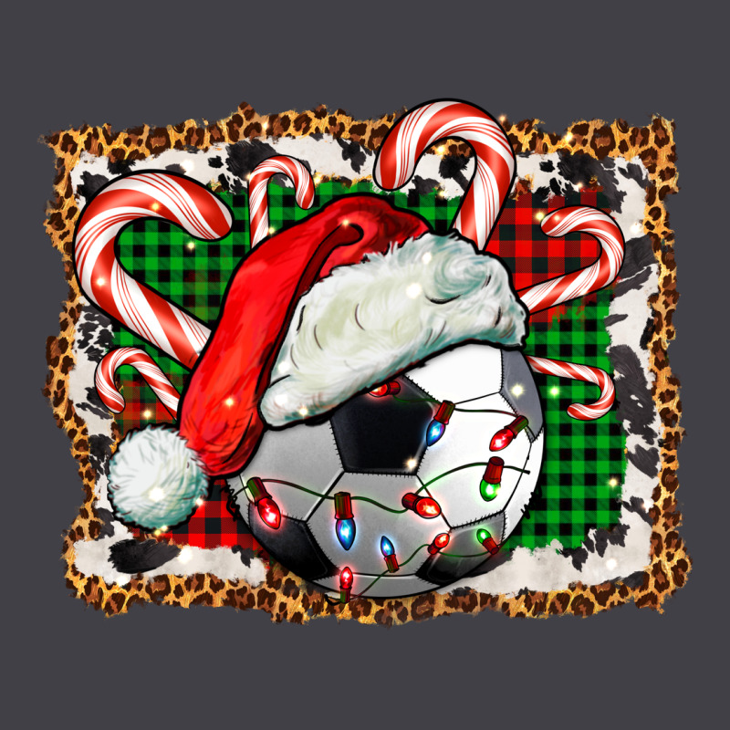 Soccer Ball Christmas With Hat And Candy Cane Heavyweight Hoodie by FaDigitalArtStudio | Teevron