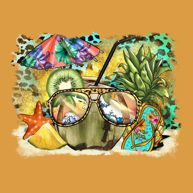 Coconut With Fruits  Background Urban Heavy Tee by BarkalooDesign | Teevron