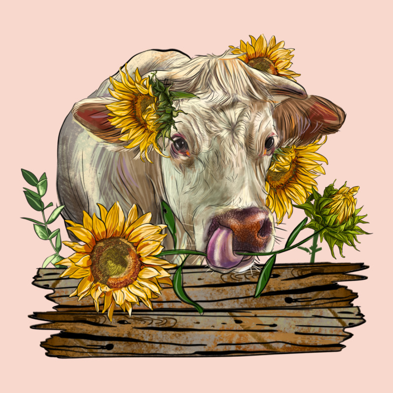 Charolais Cow With Sunflowers Urban Hoodie by LillyAllenDesigns | Teevron