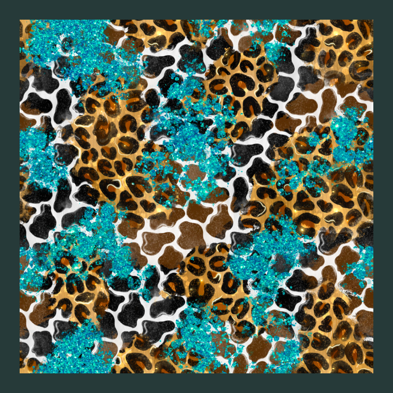 Turquoise Glitter Cowhide Leopard Seamless Pattern Premium Sweatshirt by BundleAndBundleShop | Teevron