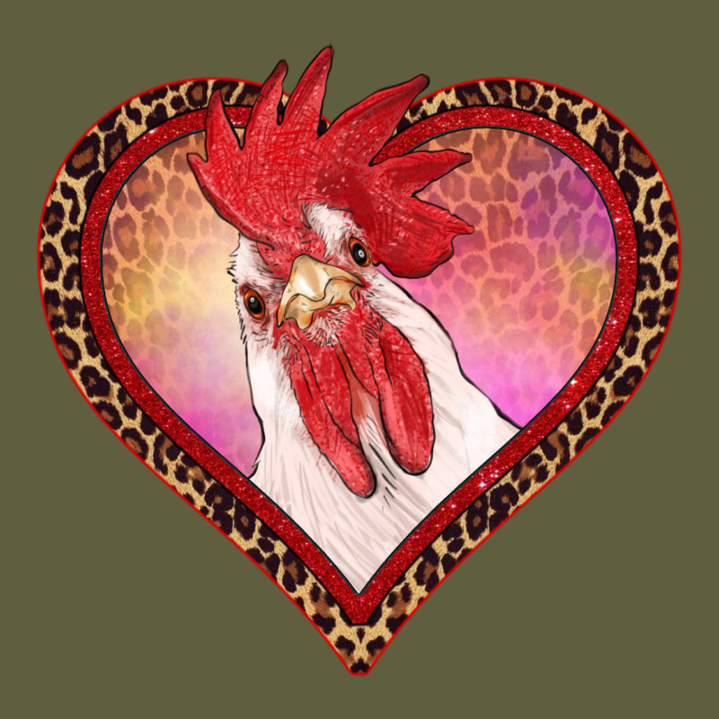 Valentines Day Rooster With Leopard Heart Vintage Tee by RanaPortraitStore | Teevron