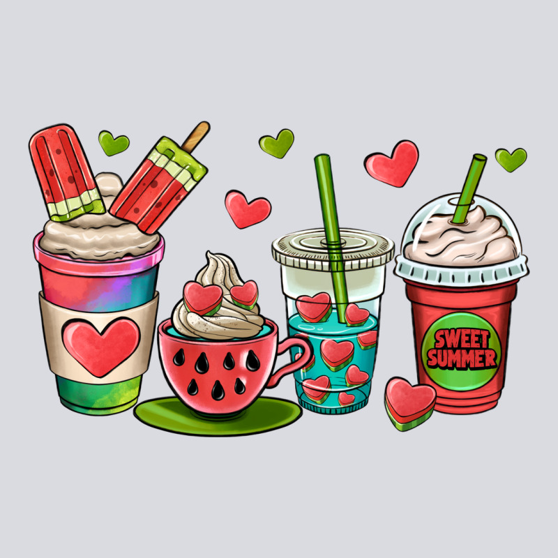 Watermelon Summer Coffee Cups Zipper Hoodie by OliviaCreatesArt | Teevron