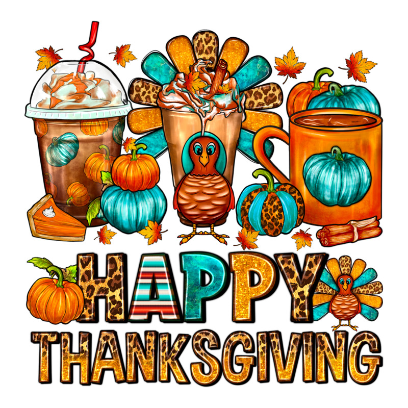Happy Thanksgiving Coffee Cups Premium Hoodie by FaDigitalArtStudio | Teevron