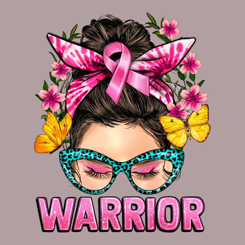 Cancer Warrior Messy Bun Vintage Hoodie by BarkalooDesign | Teevron