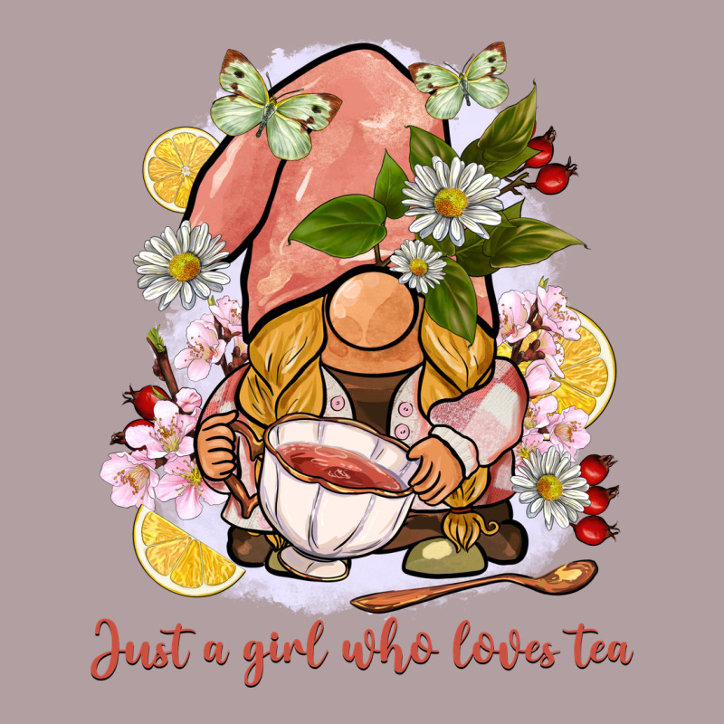 Just A Girl Who Loves Tea Gnome Vintage Hoodie by BarkalooDesign | Teevron