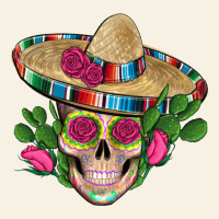 Mexican Skull Sombrero Roses Cactus Serape Vintage Tee | Teevron