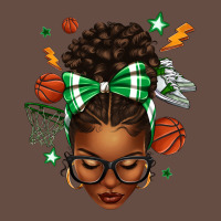 Afro Messy Bun Basketball Green Bow Long Sleeve Tee | Teevron
