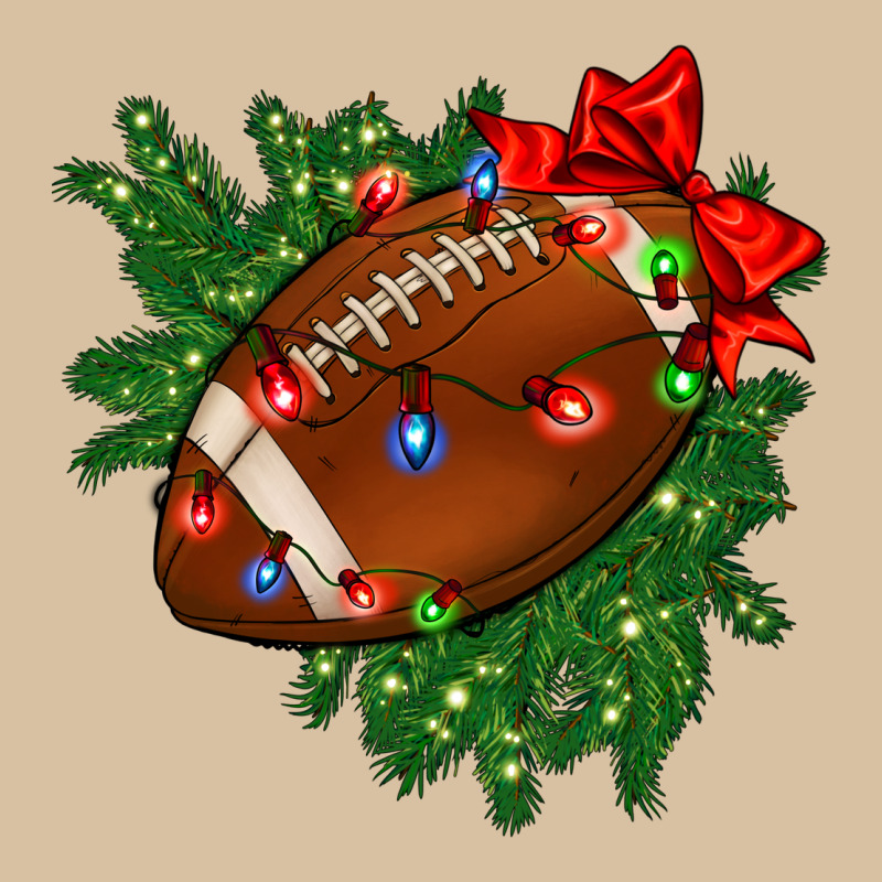 American Football Christmas With Lights And Ribbon Heavyweight Hoodie by FaDigitalArtStudio | Teevron