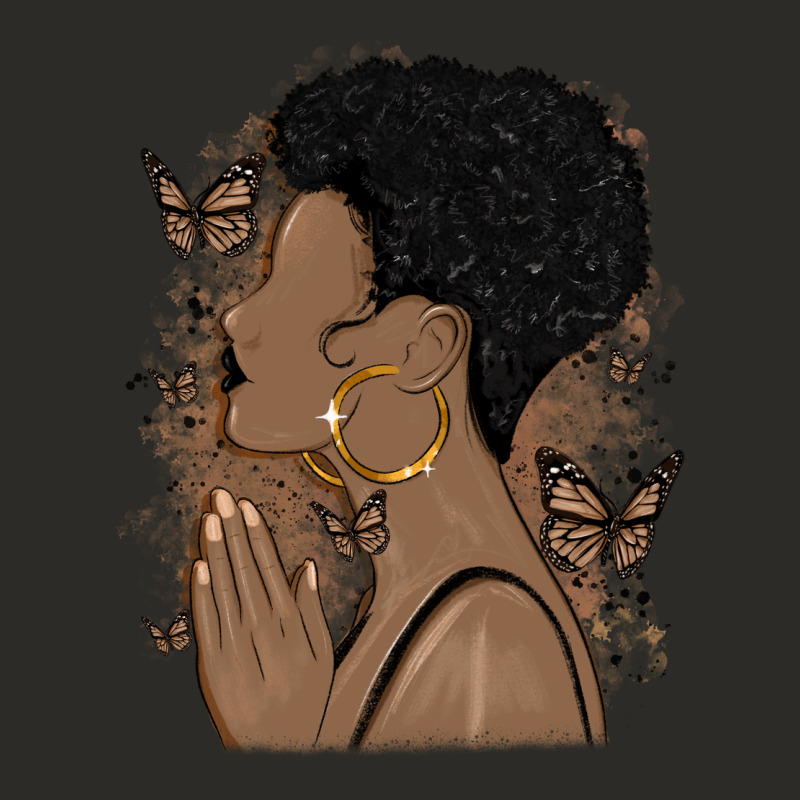 Black Woman Praying Heavy Core Tee by MaliasSmallBusiness | Teevron