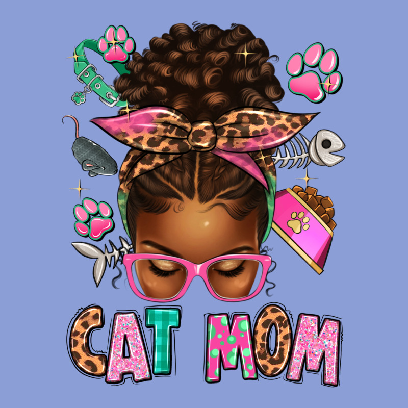 Afro Messy Bun Cat Mom Long Sleeve Tee by texasbilliewilder | Teevron