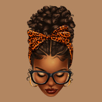 Afro Messy Bun Orange Leopard Bow Long Sleeve Tee | Teevron