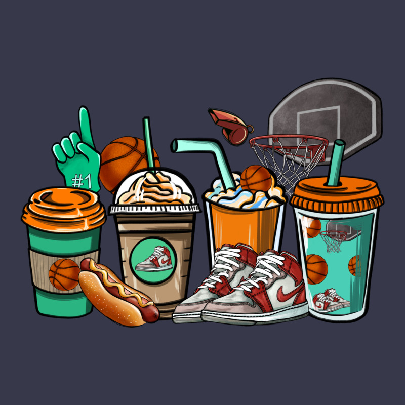 Basketball Coffee Cups Long Sleeve Tee by NancyCooperArtShop | Teevron