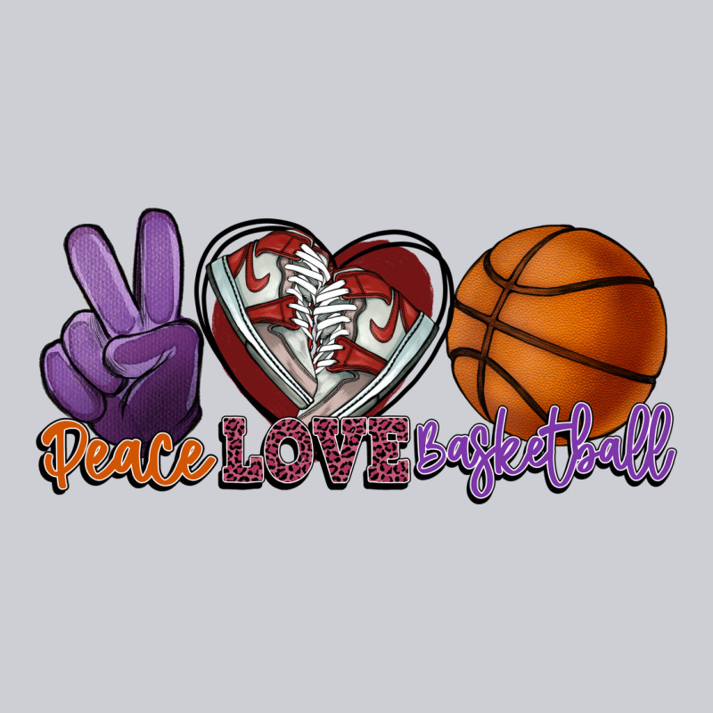 Peace Love Basketball Heavyweight Sweatshirt by HowdyJamesFarm | Teevron