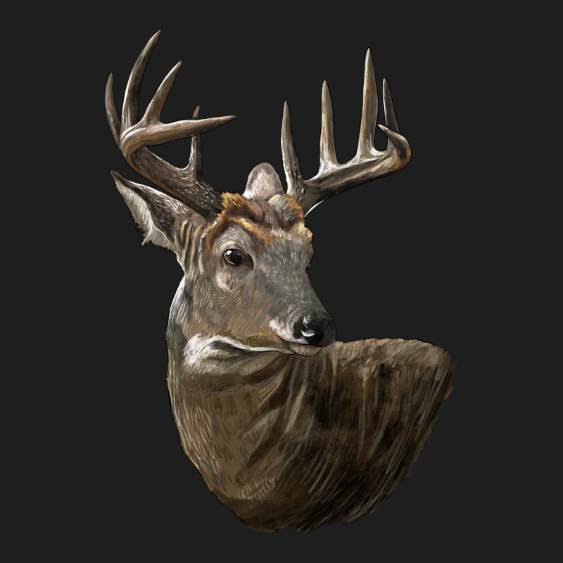 White Tailed Buck Deer Head Classic Tee by LillyAllenDesigns | Teevron