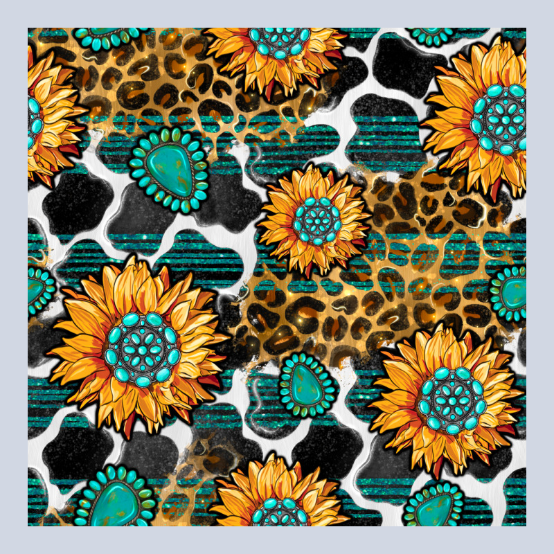 Gemstone Sunflower Leopard Seamless Pattern Premium Sweatshirt by BundleAndBundleShop | Teevron