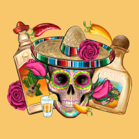Mexican Skull Sombrero Tequila Bottle Paper Roses Vintage Hoodie | Teevron
