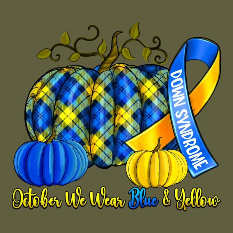 October We Wear Blue And Yellow With Pumpkins Vintage Tee by Artiststas | Teevron