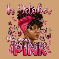 In October We Wear Pink With Afro Woman Vintage Tee | Teevron