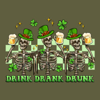 St. Patrick's Day Skeletons Drink Drank Drunk Vintage Tee | Teevron
